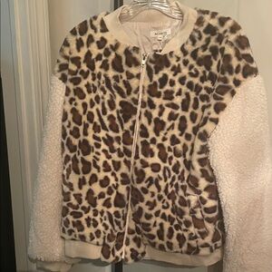 Miracle Leopard Print Jacket with Cream Sleeves